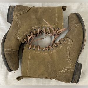Women’s size 40 Vegetarian Shoes Brand suede like canvas light boots in olive